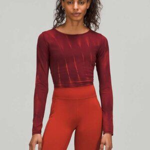 Lululemon Wunder Train Cropped Long Sleeve Shirt Burgundy Size 6 (Estimated)